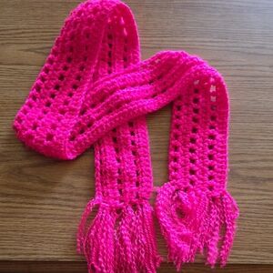 Hot Pink Crochet Scarf